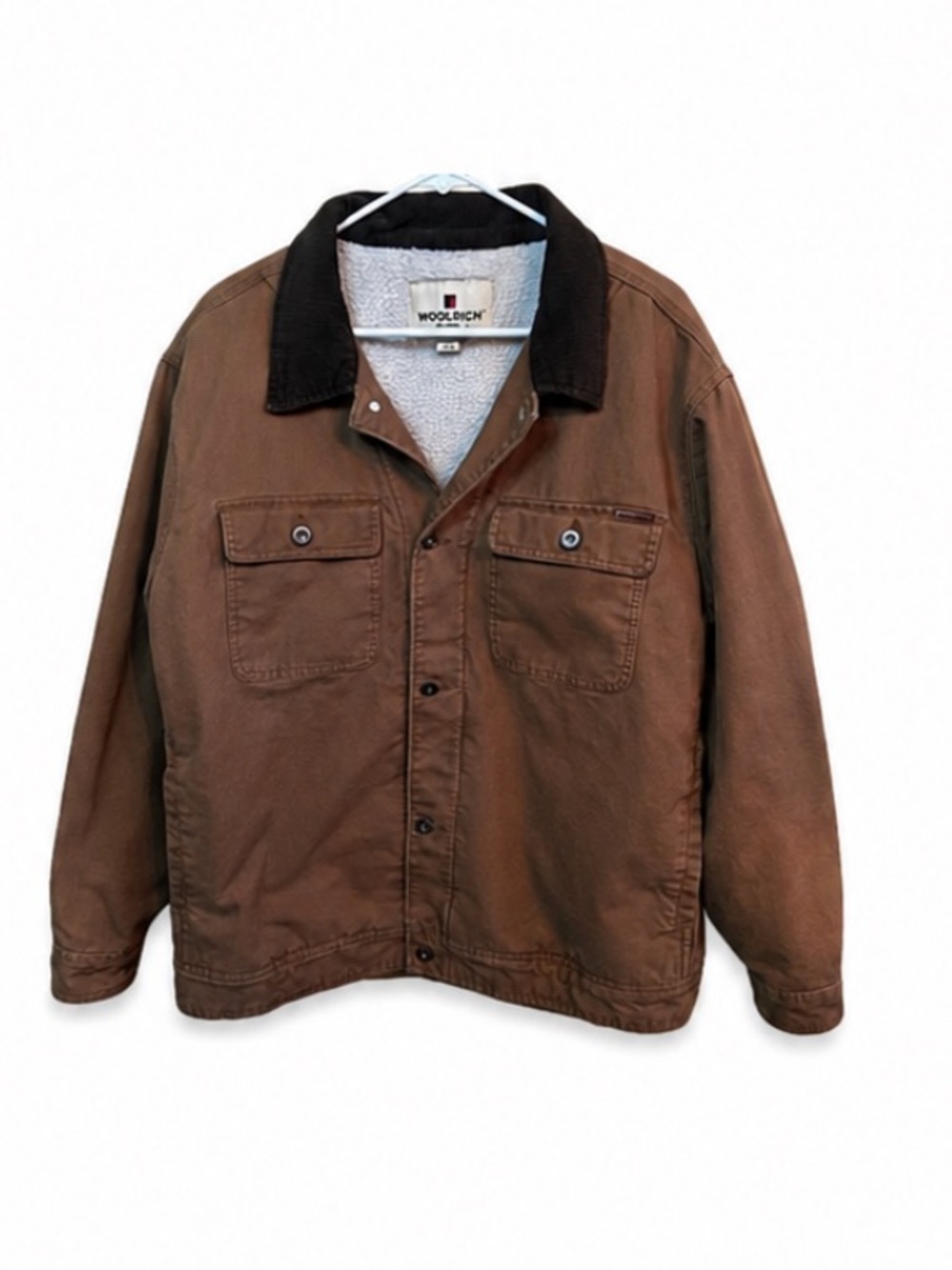 Men's WOOLRICH Ripstop Trucker Jacket With Sherpa Lining Size XL EUC!